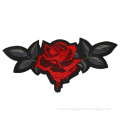 Rose Embroidered badges with laser-cut border